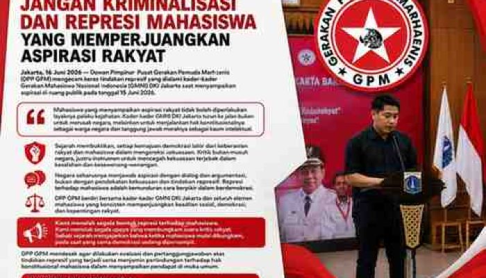 DPP GPM Kecam Dugaan Represi terhadap Kader GMNI DKI Jakarta, Tegaskan Mahasiswa Bukan Musuh Negara