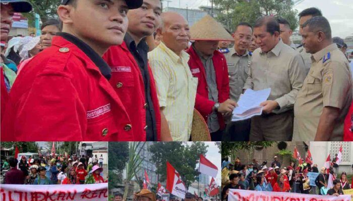 Aksi Demo GMNI Sumut Bersama Kelompok Tani di BPN Kawal Penyelesaian Konflik Agraria